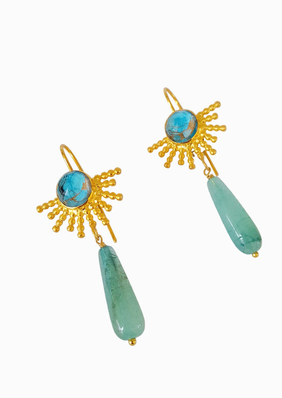 Blue Heliodora earrings