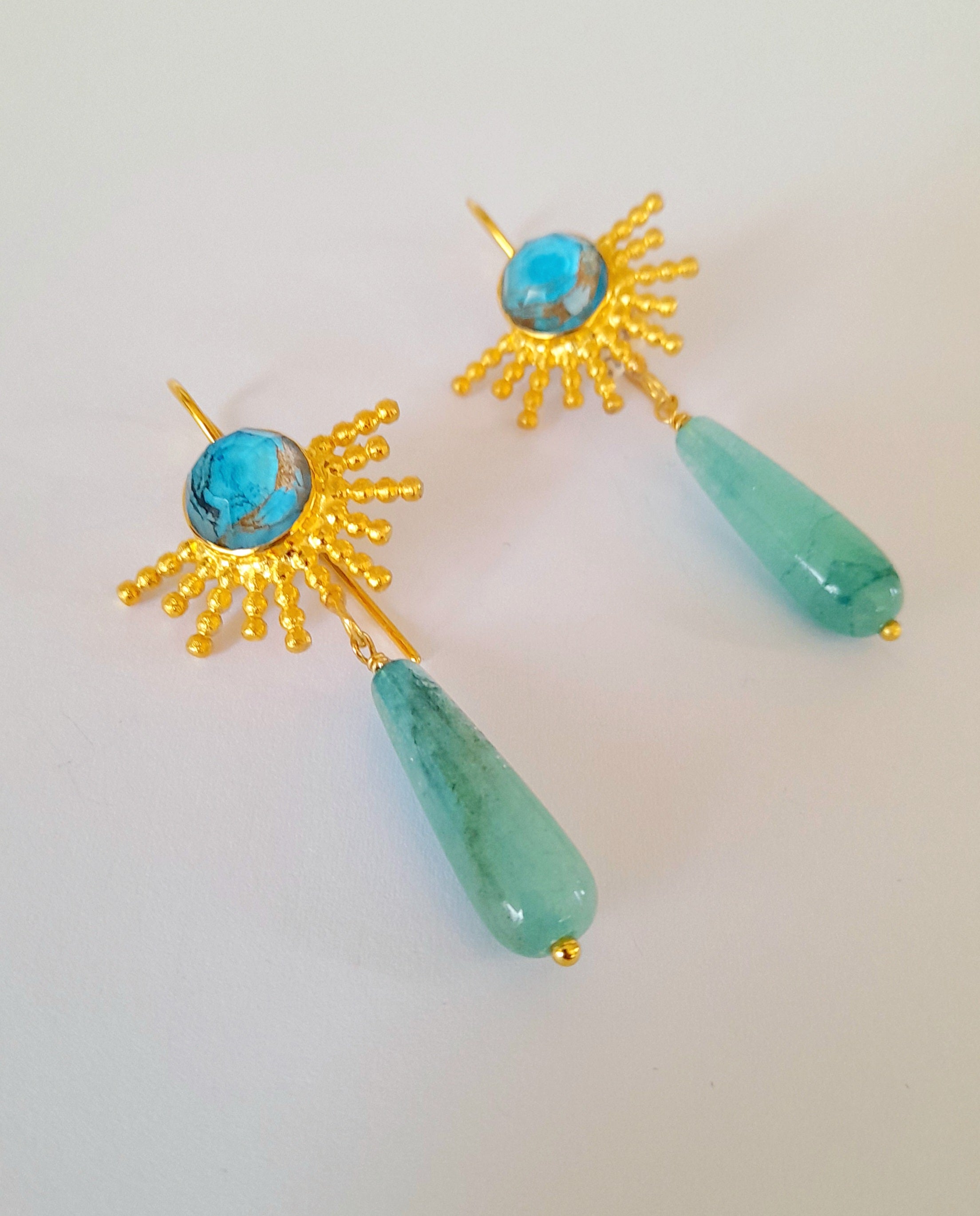 Blue Heliodora earrings