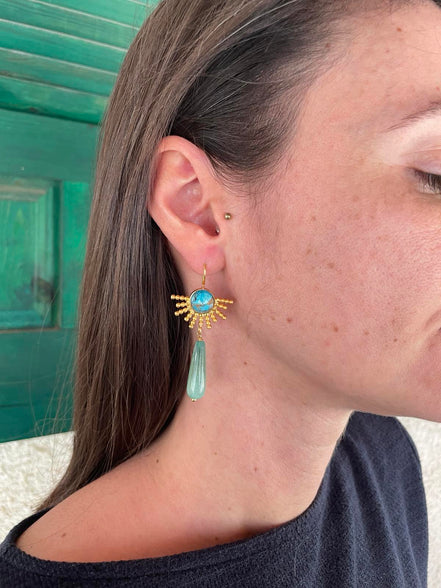 Blue Heliodora earrings