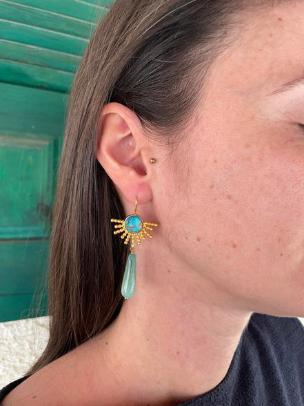 Blue Heliodora earrings